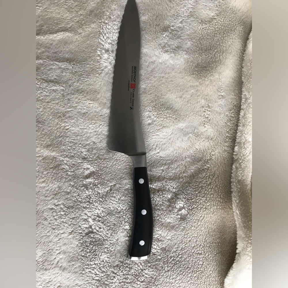 Wusthof Black Handle Stainless Steel Serrated Pannini Knife